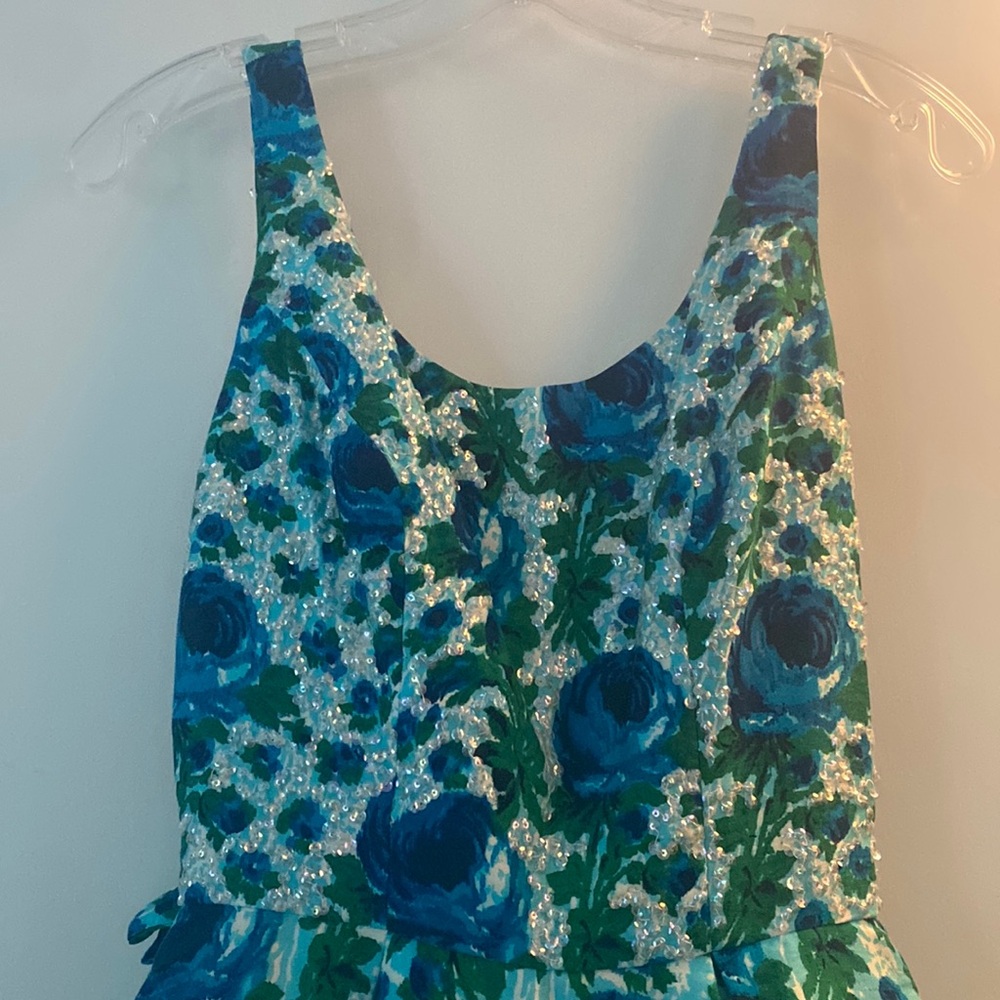 CUSTOM VINTAGE 1950s DRESS WITH BEADED DETAILS